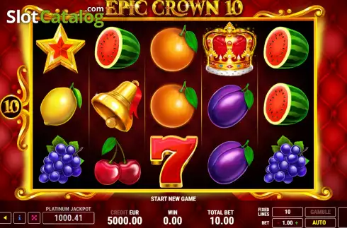 Game screen. Epic Crown 10 slot