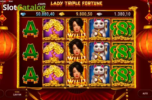 Game screen. Lady Triple Fortune slot