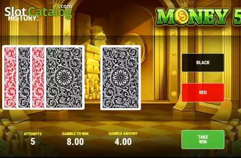 Risk Game screen. Money 5 slot