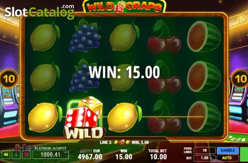 Win screen. Wild Craps slot