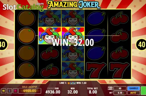 Win screen. Amazing Joker slot