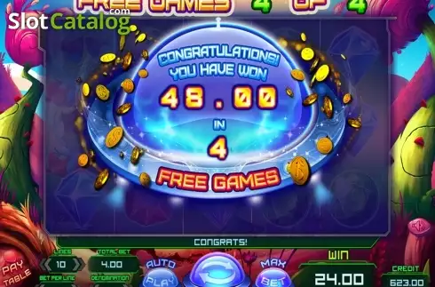 Free spins total win screen. Planet Rocks slot