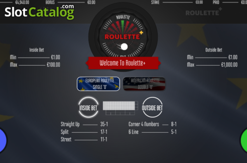 Paytable screen 1. Roulette Plus (Felt) slot