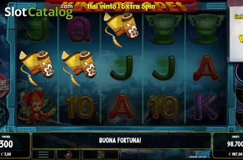 Win extra Spin screen. King of Apes slot