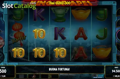 Win screen. King of Apes slot