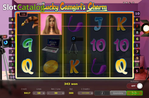 Bildschirm3. Lucky Camgirls Charm slot