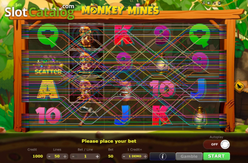 Reel Screen. Monkey Mines slot