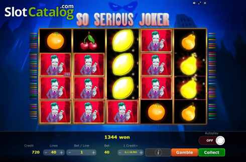 Win Screen . So Serious Joker slot