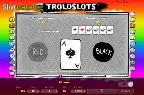Gamble. Troloslots slot