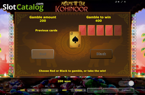 Gamble. Return of the Kohinoor slot