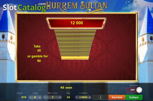 Gamble screen. Hurrem Sultan slot