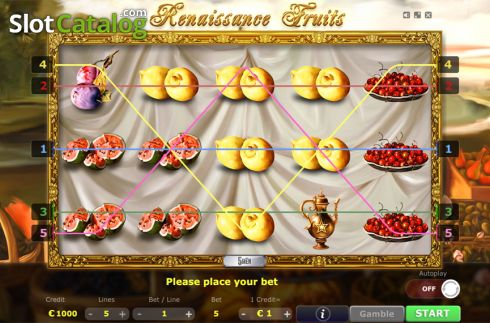 Reels Screen. Renaissance Fruits slot
