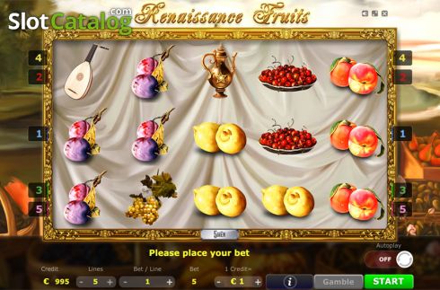 Screen 2. Renaissance Fruits slot