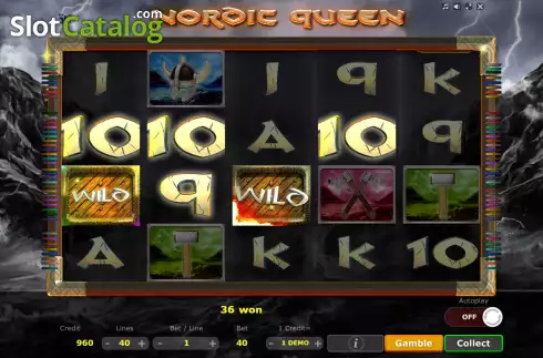 Win screen. Nordic Queen slot