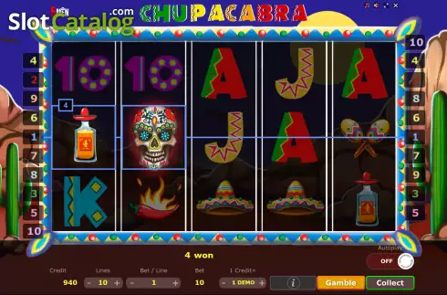 Win screen 2. Chupacabra slot