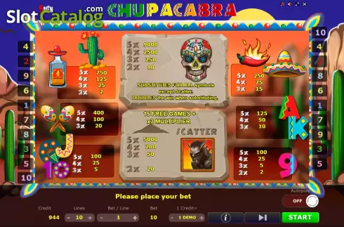 Bildschirm7. Chupacabra slot