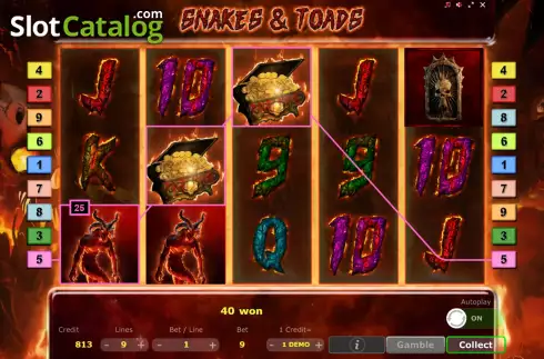 Schermo4. Snakes Toads slot