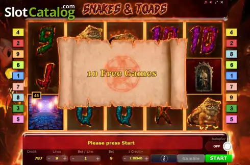 Schermo5. Snakes Toads slot