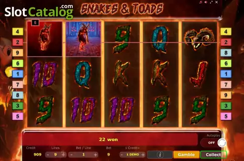 Schermo6. Snakes Toads slot
