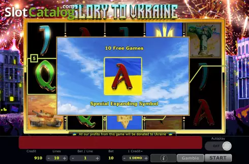Expanding Symbol Screen. Glory to Ukraine slot