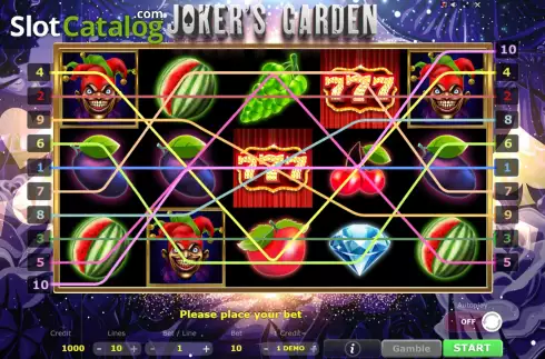 Game screen. Joker's Garden slot