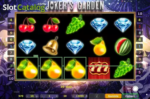 Win screen 2. Joker's Garden slot