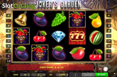 Free Games screen 4. Joker's Garden slot