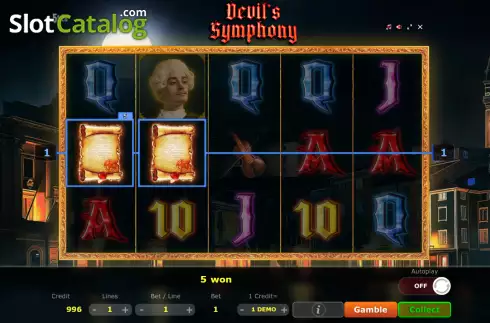 Win screen 2. Devil's Symphony slot