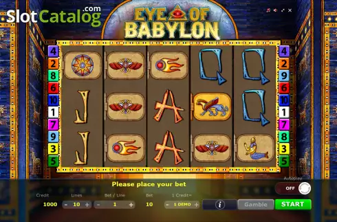 Reel screen. Eye of Babylon slot