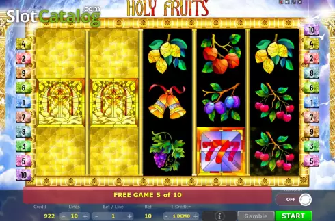 Free Games screen 2. Holy Fruits slot