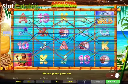 Game screen. Robinzon slot