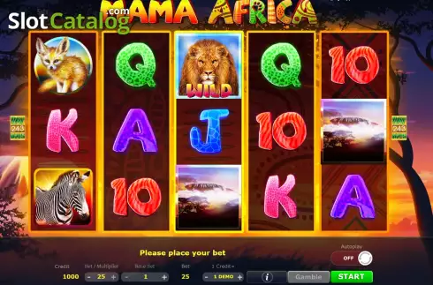 Game screen. Mama Africa slot
