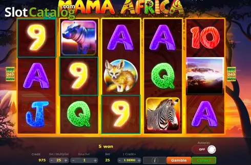 Win screen. Mama Africa slot