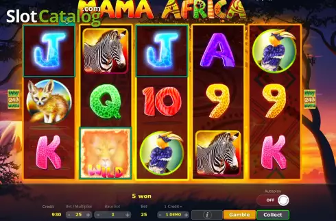 Win screen 2. Mama Africa slot