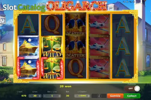 Win screen. Oligarch slot