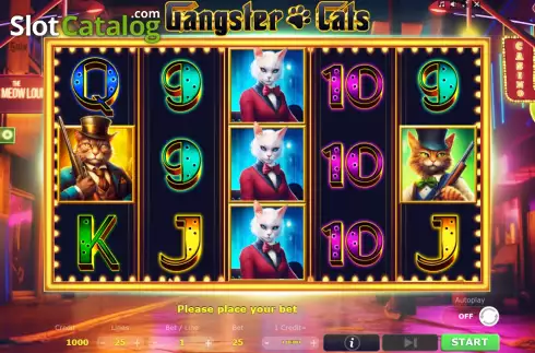 Game screen. Gangster Cats slot