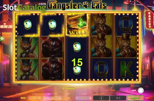 Win screen 2. Gangster Cats slot