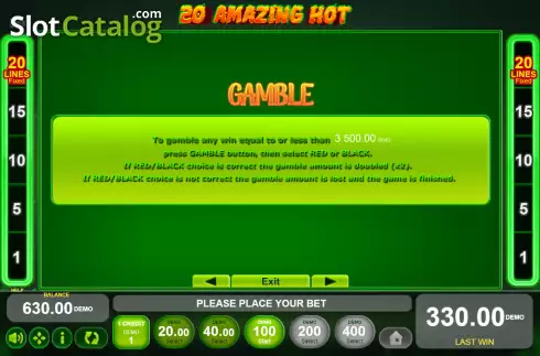 Gamble screen. 20 Amazing Hot slot