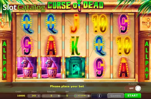 Game screen. Curse of Dead slot