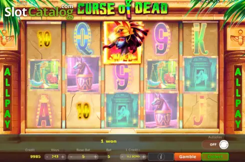 Win screen. Curse of Dead slot