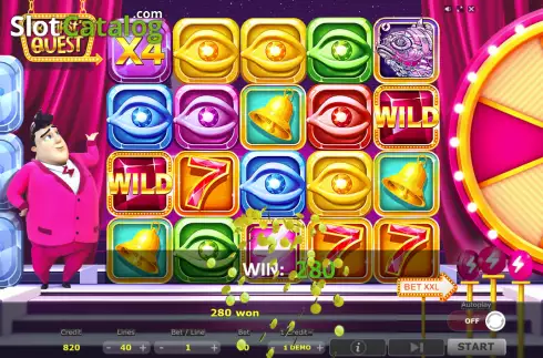 Win screen. Mr. First's Quest slot