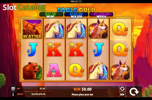 Game screen. Eagle Gold (Flipluck) slot
