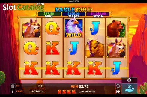Win screen. Eagle Gold (Flipluck) slot