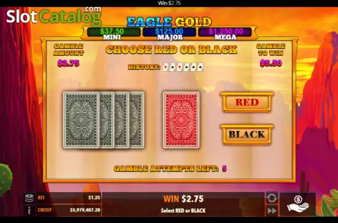 Gamble / Risk Gamescreen. Eagle Gold (Flipluck) slot