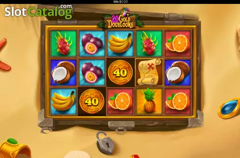 Game Screen. 20 Gold Doubloons slot