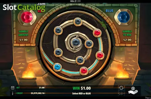 Gamble / Risk Game screen. The Lost Mayan Prophecy slot