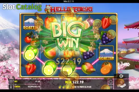 Big Win screen. Hello Tokyo slot