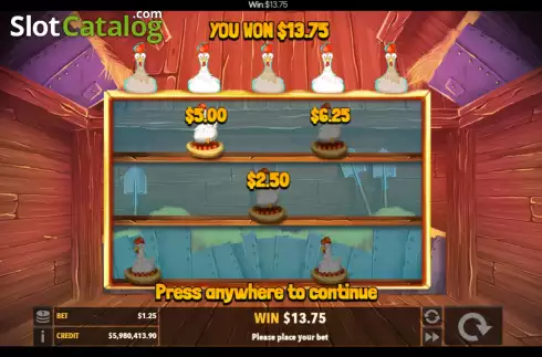 Win Bonus Game screen. Rich Golden Hen slot