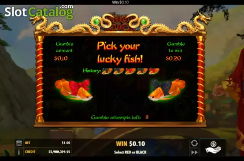 Gamble / Risk Game screen. Shou Luck slot