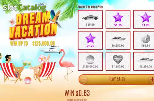 Win screen. Dream Vacation slot